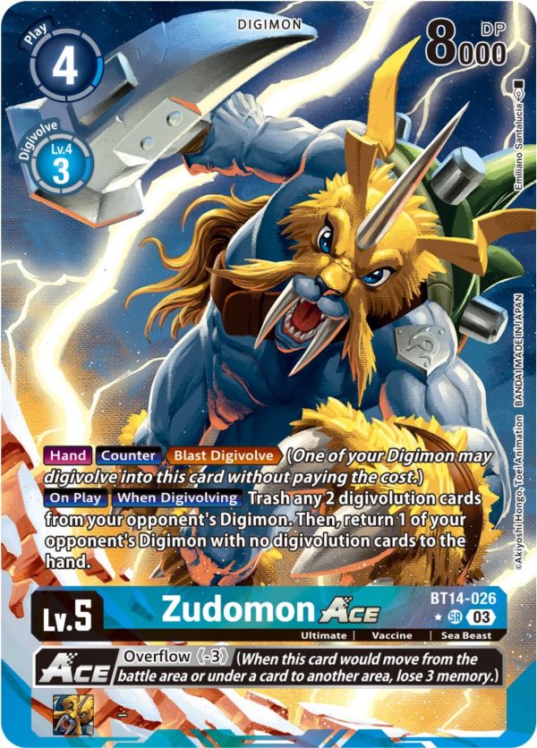 Zudomon Ace [BT14-026](Alternate Art) [Blast Ace] on Sale