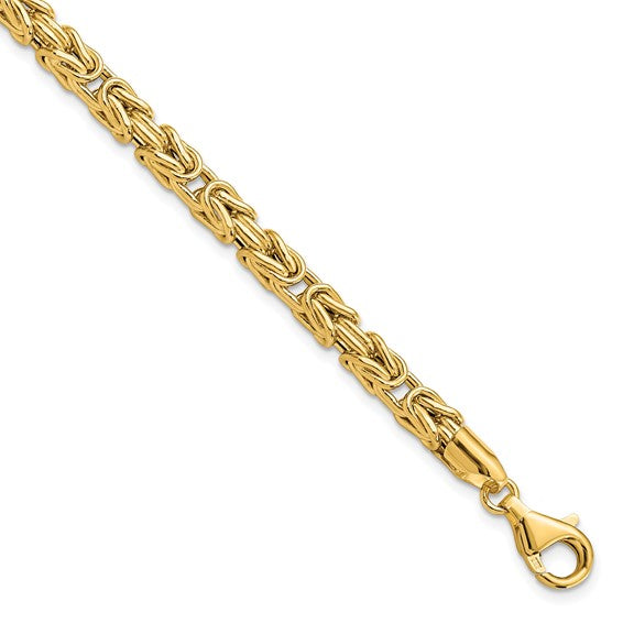 14k Yellow Gold Byzantine Link Bracelet 7.5 inches LF1487-7.5 on Sale