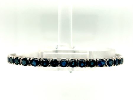 14K White Gold 15.00CTW Montana Sapphire Bracelet For Cheap