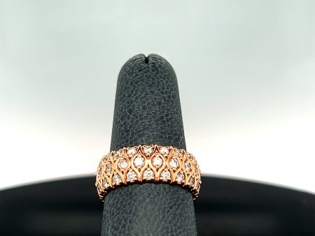 14k Rose Gold 1.40CTW Diamond Woven Band Sale