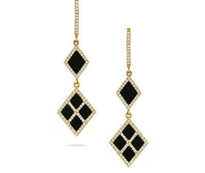 Doves Black Onyx and Diamond Earrings E7953BO For Sale