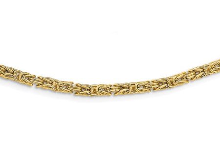 14k Yellow Gold Byzantine Link Necklace 18 inches LF1510-18 on Sale