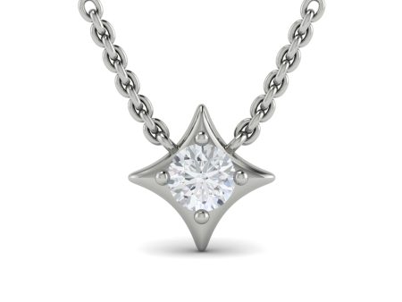 Vlora Estrella 14k White Gold and Diamond Necklace VP60224 on Sale