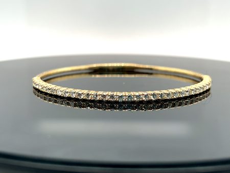 14k Yellow Gold 1.89CTW Diamond Flex Bangle For Sale