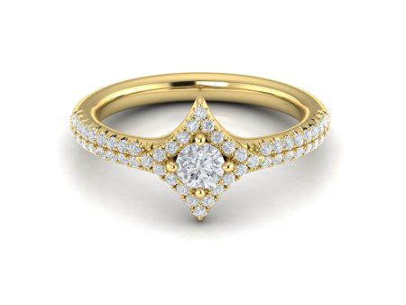 Vlora Estrella 14k Yellow Gold and Diamond Ring VR60195 Online now