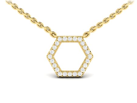 Vlora Serafina 14k Yellow Gold and Diamond Necklace VP60322 For Sale