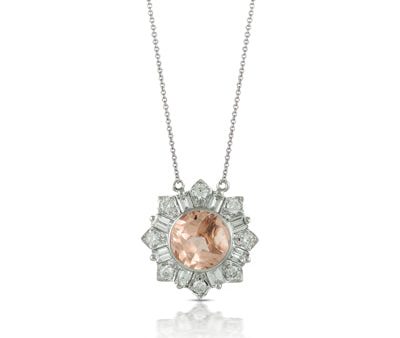 Doves Morganite and Diamond Necklace N8244MG Supply