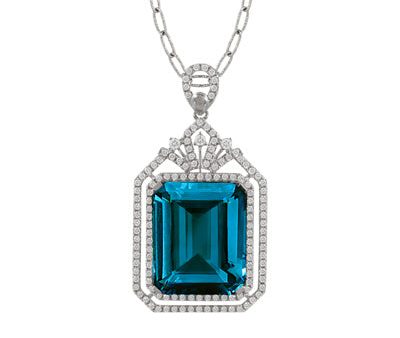 Doves London Blue Topaz and Diamond Pendant P10249LBT Online Hot Sale