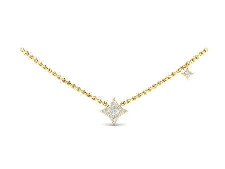 Vlora Estrella 14k Yellow Gold and Diamond Necklace VN60215 Cheap