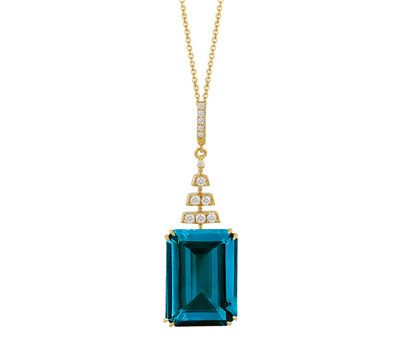 Doves London Blue Topaz and Diamond Pendant P9354LBT-Y on Sale