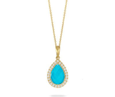 Doves Turquoise and Diamond Necklace P7106TQ-Y Online Sale