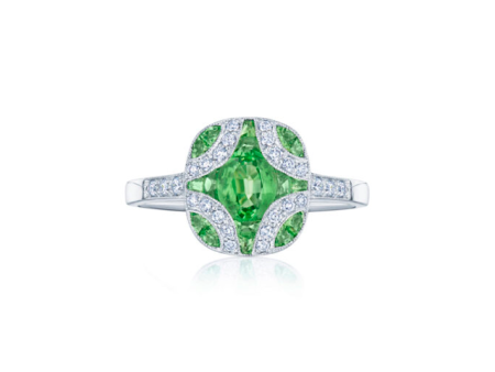 KWIAT Argyle Collection Tsavorite Garnet and Diamond Ring R-28115-0-TSADIA-18KW For Discount