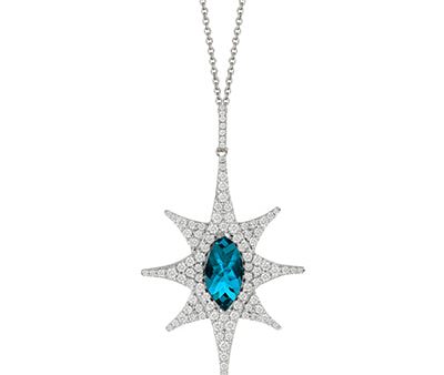 Doves London Blue Topaz and Diamond Pendant P8089LBT-1 Online