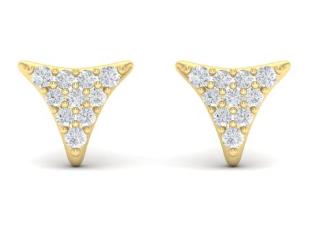 Vlora Miraval 14k Yellow Gold and Diamond Geometric Stud Earring VER60443 Online Sale