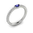 Vlora Sofia 14k White Gold Diamond and Sapphire Ring VR60135S For Cheap