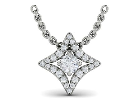 Vlora Estrella 14k White Gold and Diamond Necklace VP60210 on Sale