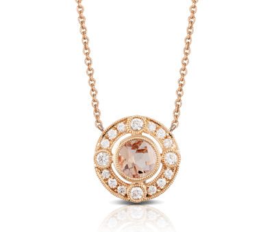 Doves Morganite and Diamond Necklace N8794MG Sale