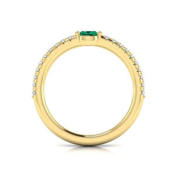 Vlora Sofia 14k Yellow Gold Diamond and Emerald Ring VR60135E Online now