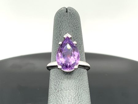 14k White Gold 6.45CT Natural Lavender Amethyst Ring Online