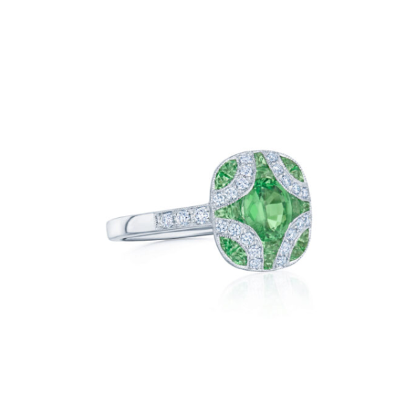 KWIAT Argyle Collection Tsavorite Garnet and Diamond Ring R-28115-0-TSADIA-18KW For Discount