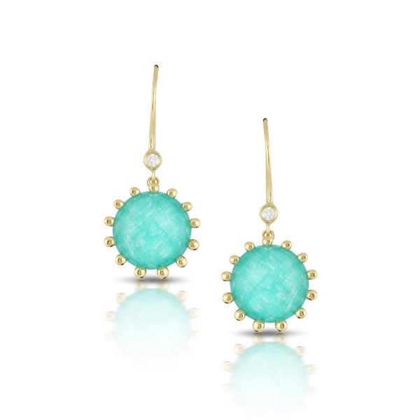 Doves Amazonite and Diamond Earrings on Sale