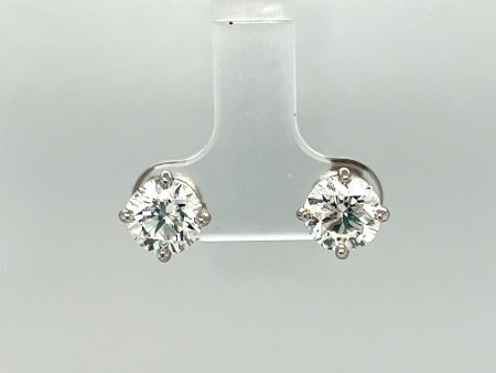 14k White Gold 3.01CTW Diamond Studs Online Hot Sale