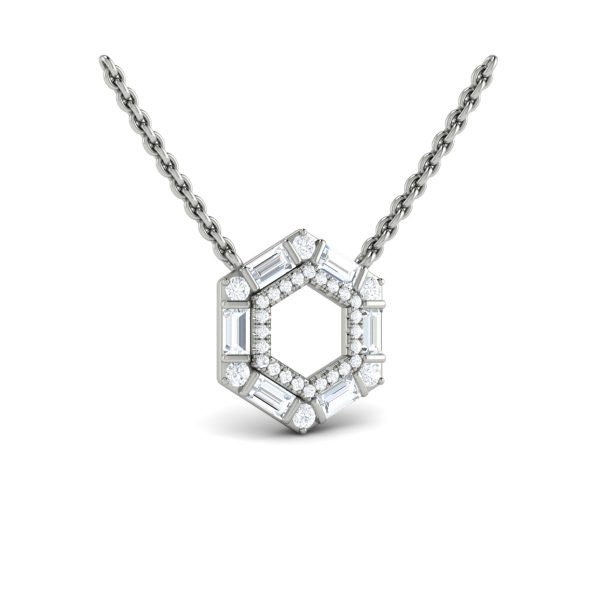 Vlora Serafina 14k White Gold and Diamond Necklace VP60329 Online Hot Sale