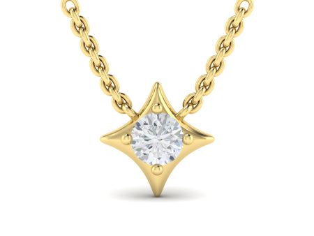 Vlora Estrella 14k Yellow Gold and Diamond Necklace VP60224Y on Sale