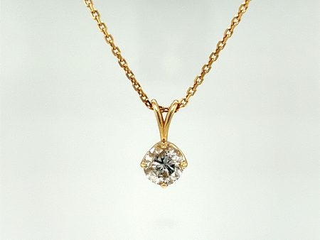 14k Yellow Gold 1.50CT Classic Diamond Solitaire Pendant Cheap