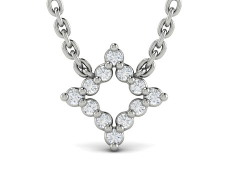 Vlora Besito 14k White Gold and Diamond Necklace VP60095 For Cheap