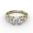 Fana Floral Multi-Stone Engagement Ring With Diamond Leaves 3210 Online Sale